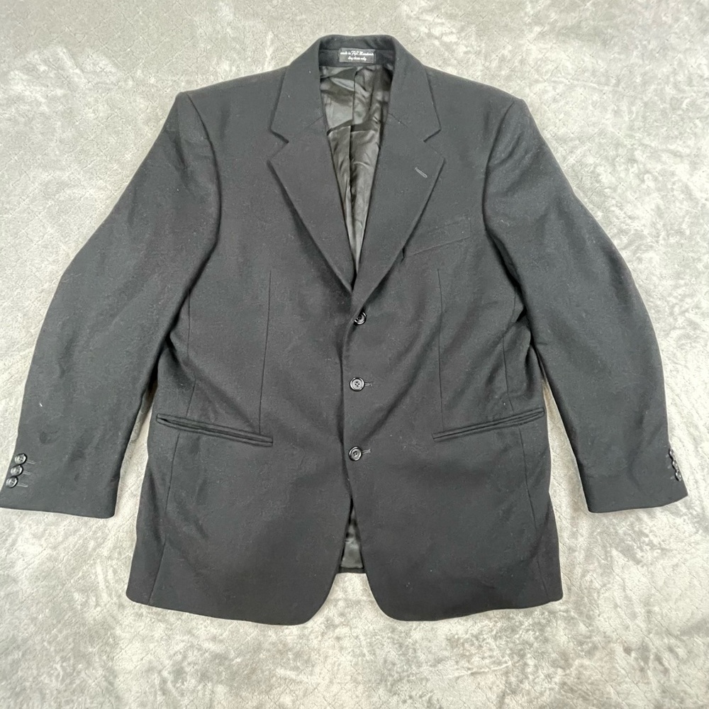 Vintage Gianfranco Ruffini Mens 44R Black Cashmere Blend Blazer PR Macedonia